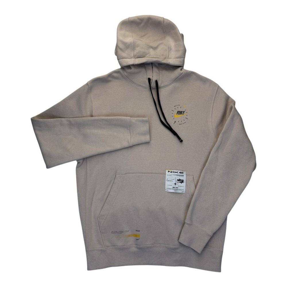 Nike Men's Club Basketball Fresh Pullover Hoodie Size Small DD8942-010 Beige